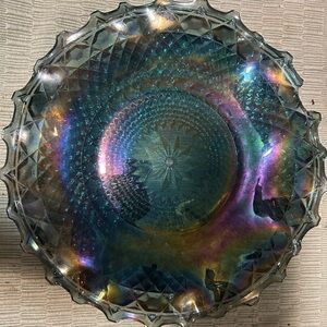 Iridescent Glass Art Bowl Circus glass